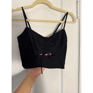 Abercrombie and Fitch Black Cutout Crop Top Size XS